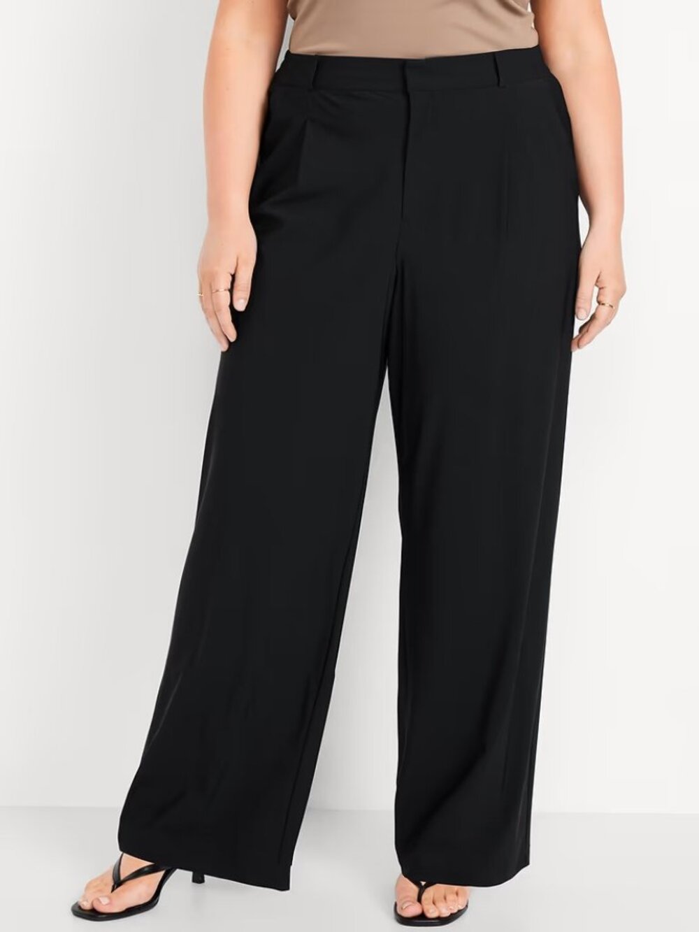 NWT Old Navy Sleek Tech BLACK High Rise Wide Leg Trouser Pants Women's XXL